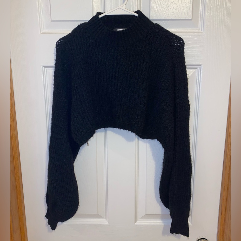 Black Crop Sweater, Size Petite 2/4
